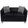 Conjunto De Sofás De 2 Y 3 Plazas De Cuero Artificial Negro 170 X 62,5 X 63 Cm Vidaxl