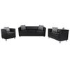 Conjunto De Sofás De 2 Y 3 Plazas Y Sillón De Cuero Artificial Negro 170 X 62,5 X 63 Cm Vidaxl