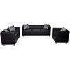 Conjunto De Sofás De 2 Y 3 Plazas Y Sillón De Cuero Artificial Negro 170 X 62,5 X 63 Cm Vidaxl