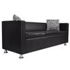 Conjunto De Sofás De 2 Y 3 Plazas Y Sillón De Cuero Artificial Negro 170 X 62,5 X 63 Cm Vidaxl