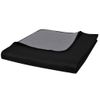 Colcha Acolchada A Doble Cara Negro Gris 170x210 Cm Vidaxl