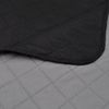 Colcha Acolchada A Doble Cara Negro Gris 170x210 Cm Vidaxl