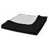 Colcha Acolchada A Doble Cara Negro Blanco 170x210 Cm Vidaxl