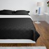 Colcha Acolchada A Doble Cara Negro Blanco 230x260 Cm Vidaxl