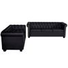 Sofás Chesterfield De 2 Y 3 Plazas Cuero Sintético Negro 145,5 X 76 X 70 Cm Vidaxl