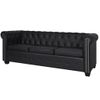 Sofás Chesterfield De 2 Y 3 Plazas Cuero Sintético Negro 145,5 X 76 X 70 Cm Vidaxl