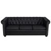 Sofás Chesterfield De 2 Y 3 Plazas Cuero Sintético Negro 145,5 X 76 X 70 Cm Vidaxl