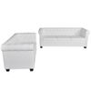 Sofás Chesterfield De 2 Y 3 Plazas Cuero Sintético Blanco 145,5 X 76 X 70 Cm Vidaxl