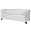 Sofás Chesterfield De 2 Y 3 Plazas Cuero Sintético Blanco 145,5 X 76 X 70 Cm Vidaxl