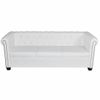 Sofás Chesterfield De 2 Y 3 Plazas Cuero Sintético Blanco 145,5 X 76 X 70 Cm Vidaxl