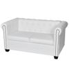 Sofás Chesterfield De 2 Y 3 Plazas Cuero Sintético Blanco 145,5 X 76 X 70 Cm Vidaxl