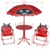 Set Mesa Y Sillas De Jardín Infantil 3 Pzas Con Sombrilla Rojo Vidaxl