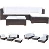 Set Muebles De Jardín 5 Piezas Y Cojines Ratán Sintético Marrón Vidaxl