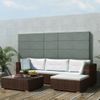 Set Muebles De Jardín 5 Piezas Y Cojines Ratán Sintético Marrón Vidaxl