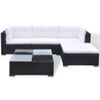 Set Muebles De Jardín 5 Piezas Y Cojines Ratán Sintético Negro Vidaxl