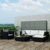 Set Muebles De Jardín 6 Piezas Y Cojines Ratán Sintético Negro Vidaxl