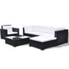 Set Muebles De Jardín 6 Piezas Y Cojines Ratán Sintético Negro Vidaxl