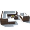 Set Muebles De Jardín 10 Pzas Y Cojines Ratán Sintético Marrón Vidaxl