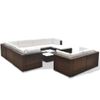 Set Muebles De Jardín 10 Pzas Y Cojines Ratán Sintético Marrón Vidaxl