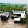 Set Muebles De Jardín 10 Piezas Y Cojines Ratán Sintético Negro Vidaxl