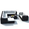 Set Muebles De Jardín 10 Piezas Y Cojines Ratán Sintético Negro Vidaxl