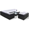 Set Muebles De Jardín 10 Piezas Y Cojines Ratán Sintético Negro Vidaxl