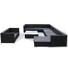 Set Muebles De Jardín 10 Piezas Y Cojines Ratán Sintético Negro Vidaxl