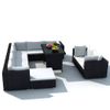 Set Muebles De Jardín 10 Piezas Y Cojines Ratán Sintético Negro Vidaxl