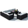 Set Muebles De Jardín 10 Piezas Y Cojines Ratán Sintético Negro Vidaxl