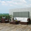 Set Muebles De Jardín Y Cojines 6 Piezas Ratán Sintético Marrón Vidaxl