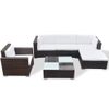 Set Muebles De Jardín Y Cojines 6 Piezas Ratán Sintético Marrón Vidaxl