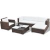 Set Muebles De Jardín Y Cojines 6 Piezas Ratán Sintético Marrón Vidaxl