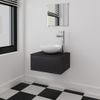 Conjunto De Mueble Y Lavabo 3 Piezas Negro Vidaxl