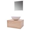 Conjunto De Mueble Y Lavabo 3 Piezas Beige Vidaxl