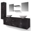 Conjunto De Muebles De Baño Y Lavabo 9 Piezas Negro Vidaxl