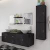 Conjunto De Muebles De Baño Y Lavabo 9 Piezas Negro Vidaxl