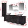 Conjunto De Muebles De Baño Y Lavabo 9 Piezas Negro Vidaxl