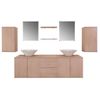 Conjunto De Muebles De Baño Y Lavabo 9 Piezas Beige Vidaxl