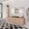 Conjunto De Muebles De Baño Y Lavabo 9 Piezas Beige Vidaxl