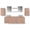 Conjunto De Muebles De Baño Y Lavabo 9 Piezas Beige Vidaxl