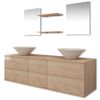 Conjunto De Muebles De Baño Y Lavabo 7 Piezas Beige Vidaxl