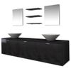 Conjunto De Muebles De Baño Y Lavabo 8 Piezas Negro Vidaxl