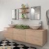 Conjunto De Muebles De Baño Y Lavabo 8 Piezas Beige Vidaxl