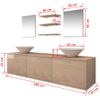 Conjunto De Muebles De Baño Y Lavabo 8 Piezas Beige Vidaxl