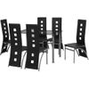 Conjunto De Comedor De Siete Piezas Negro Vidaxl