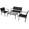 Set De Muebles De Jardín 4 Piezas Textilene Negro Vidaxl