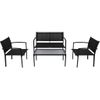 Set De Muebles De Jardín 4 Piezas Textilene Negro Vidaxl