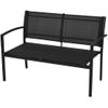 Set De Muebles De Jardín 4 Piezas Textilene Negro Vidaxl