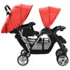 Carrito Para 2 Niños Tandem De Acero Rojo Y Negro Vidaxl