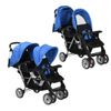 Carrito Para 2 Niños Tandem De Acero Azul Y Negro Vidaxl